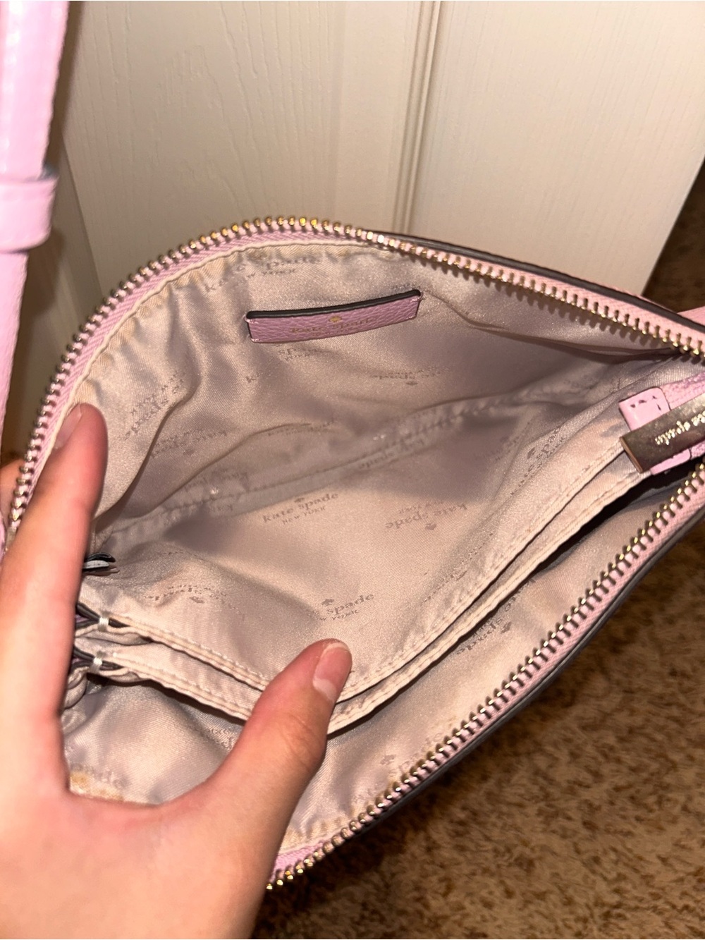Kate Spade pink leila triple gusset crossbody with gold hardware - Picture 6 of 9